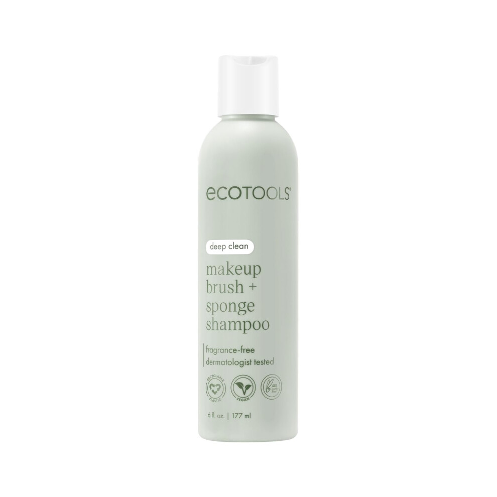 Makeup Brush and Sponge Shampoo, Removes Makeup, Dirt, & Impurities From Makeup Brushes & Makeup Blending Sponges, Fragrance-Free, Vegan, &