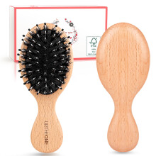 Hair Brush Mini Boar Bristle Hairbrush Pocket Travel Small Paddle Hair Brush for Men Women Kids for Thick Curly Thin Long Short Wet or Dry Hair