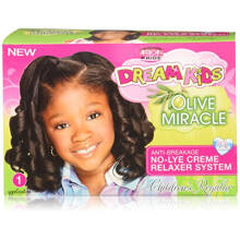 African Pride Dream Kids Olive Miracle Relaxer Regular - zawiera oliwe z oliwek, ktra wzmacnia i chroni wlosy 1 zestaw