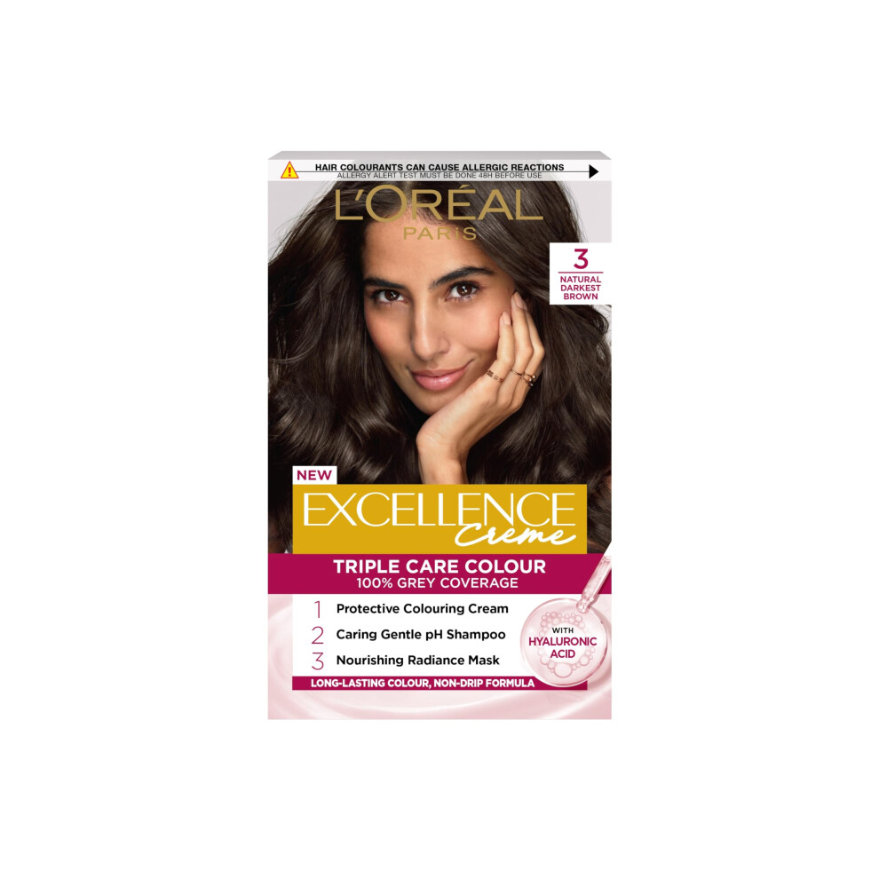 L’oréal Paris L'oréal Paris Excellence Crème Permanent Hair Dye, Radiant At-Home Hair Colour With Up To 100% Coverage, Pro-Keratin, Up To 8 Weeks Of Colour, Grey