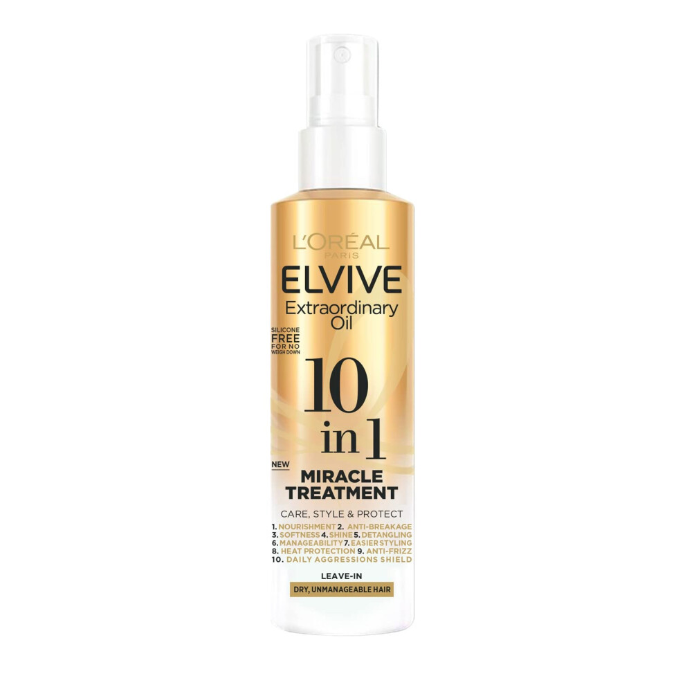 L’oréal Paris L'oreal Elvive Extraordinary Oil 10 In 1 Miracle Treatment Leave-In Spray For Dry, Unmanagable Hair 150Ml