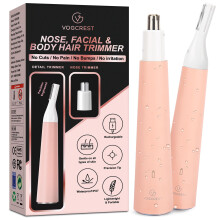 VG VOGCREST RFCD529 Nose & Eyebrow Trimmer for Women 2-in-1, IPX7 Waterproof, Rechargeable, Painless, Easy Clean