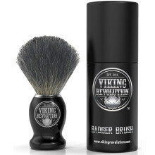 Perie de barbierit Viking Revolution Badger- Perie de barbierit pentru barbierit umed folosind crema de barbierit ?i sapun- Cel mai bun barbierit