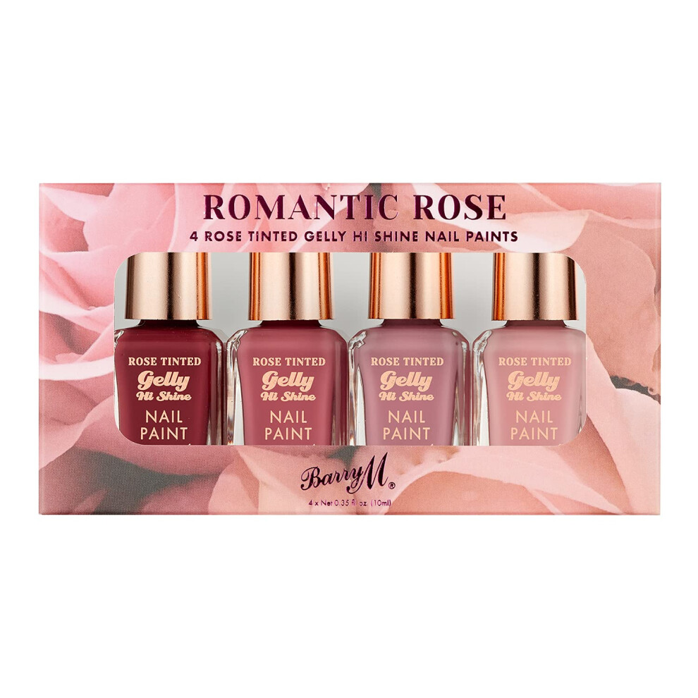Romantic Rose Nail Paint Gift Set, 4 rose tinted gelly hi shine shades, Pink-image-OPC-PF2XK6K-NEW