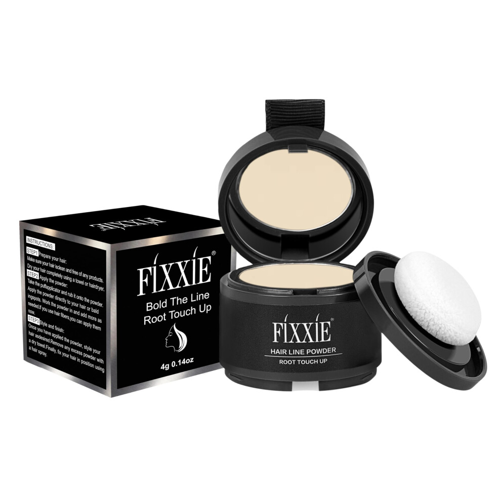 Fixxie, Fixxie Light Hairline Powder Blonde, Root Touch Up Powder, Instant Hair Loss Concealer Hair Powder For Thinning Hair, Windproof & Sweatproof Hair Root Cover
