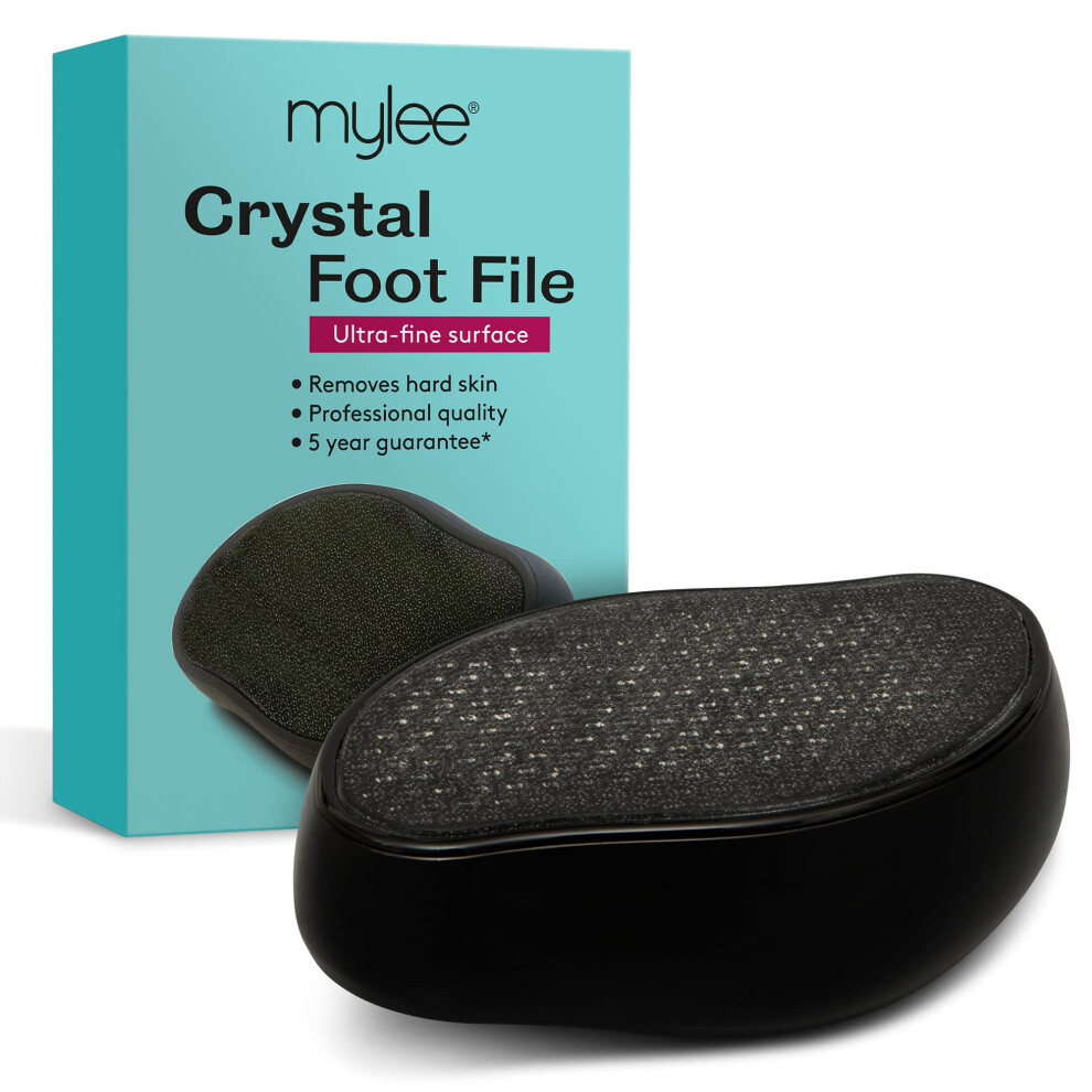 Mylee Crystal Foot File For Smooth Feet - Ultra Fine Glass Surface, Gently Removes Hard Skin, Works On Dry & Wet Feet, Easy To Clean & Sanitise Professional