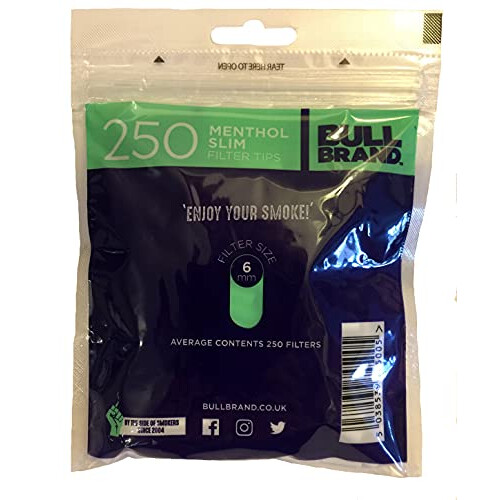 5 x Bull Brand 250 Menthol Slim Filter Tips 1