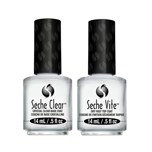Vite Dry Fast Top Coat/ Clear Crystal Base Coat Duo