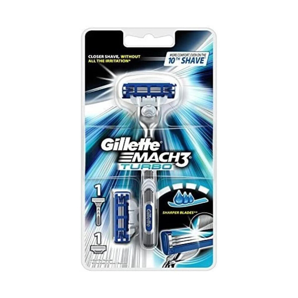 Mach3 Turbo for men razor handle + 2 razor blades