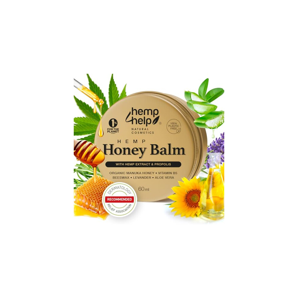 Hemp Help Hemp Cosmetic Manuka Honey & Hemp Balm Â Soothes Dry, Cracked Skin, Eczema, Psoriasis Â Dermatologist-Recommended, Eco-Friendly, Plastic-Free Packaging, Cruelty