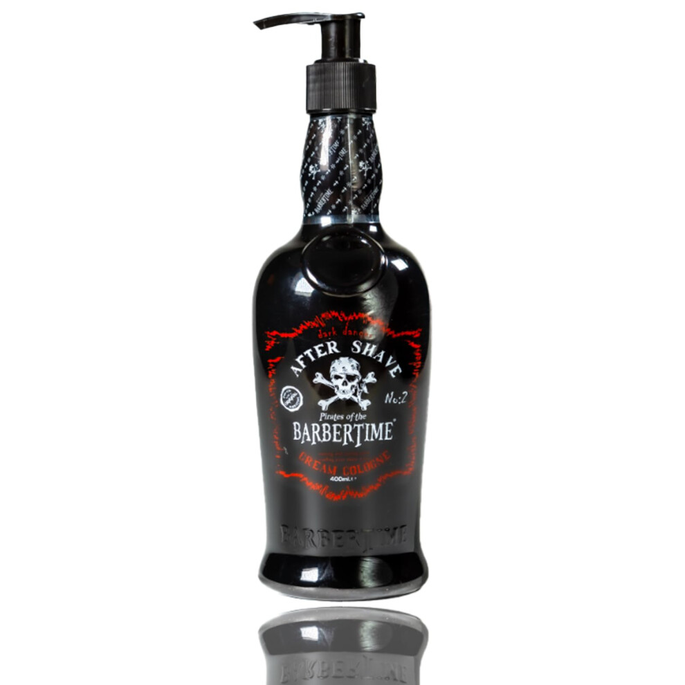 Barbertime Cream/Dark Aftershave Cologne | Fresh And Cooling Post Shave 2 In 1 Moisturising Mens Balm Lotion | No.2 Danger 400 Ml