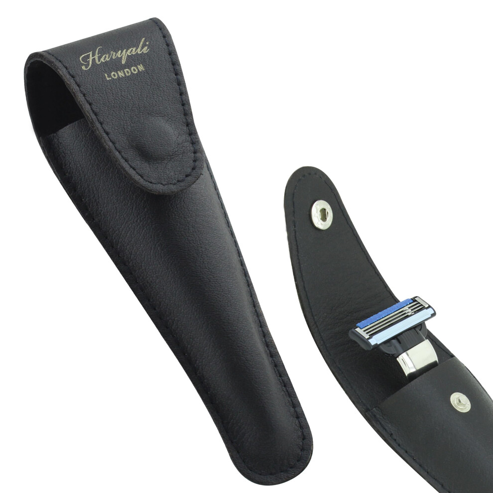 Razor Case - Pure Leather Safety Razor Case - Triple Blade Shaving Razor Case - Travel Size Shaving Pouch Holder - Razor Cover for Men and Women,-image-OPC-PF2XM5T-NEW