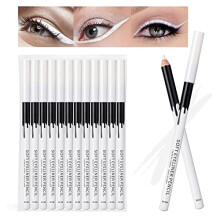 12PCS Erinde Weißer Eyeliner Stift, Weicher Highlighter Gel Eyeliner, Professioneller Waterproof Eyeliner