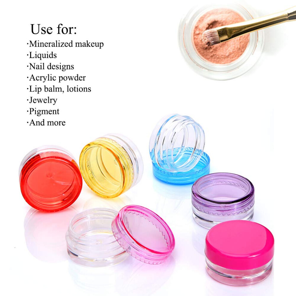 100pcs-3g-sample-pots--empty-round-cosmetic-containers-with-lid-plastic-container-pot-jars-for-creams-nail-polish-lip-balm-lip-gloss-make-up-storage