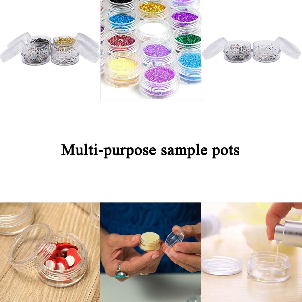 100pcs-3g-sample-pots--empty-round-cosmetic-containers-with-lid-plastic-container-pot-jars-for-creams-nail-polish-lip-balm-lip-gloss-make-up-storage