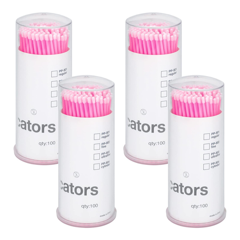 G2plus Pink 400Pcs Micro Applicators Brushes, Disposable Disposable Micro Applicators, Eyelash Extension Swabs For Eyelashes Extensions, Crafting
