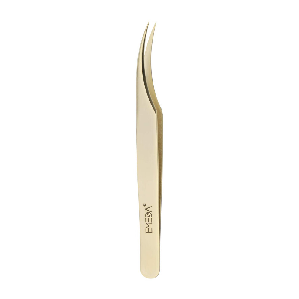 Eyelash Extension Tweezers Professional Golden Precision Dolphin Tweezers Individual Eyelash Tweezers Set for Extensions 3D 5D 6D Volume Lash