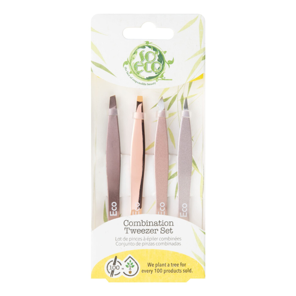 So-Eco Gold Rose Tweezer Set (4-Pieces)