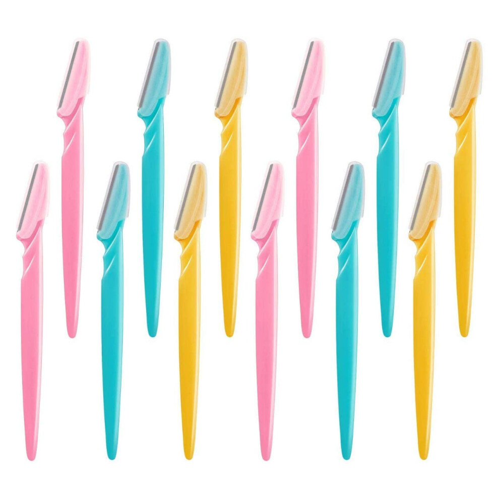 Glamza Peach Face Razors For Women X12 Dermaplaning Blades For Face, Eyebrows, Legs, Arms Etc - Removes Unwanted Fuzz & Facial Hair