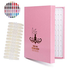 Noverlife 216 Nail Colors Chart Display Nail Gel Polish Display Book with 216 False Nail Tips Professional Salon Nail Color Swatches Nail Practice