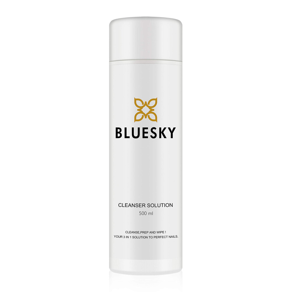 Bluesky Gel Polish Cleanser, 500 Ml 99.9% Isopropyl Alcohol, Prep And Wipe Solution, Gel Nail Polish Residue Cleanser, Multi-Purpose, Remove Tacky Layer, Gel