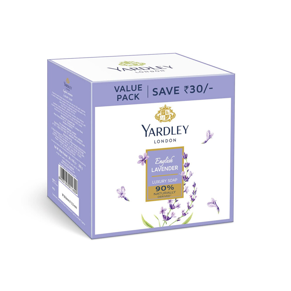 English Lavender Luxury Soap, 3x100gm