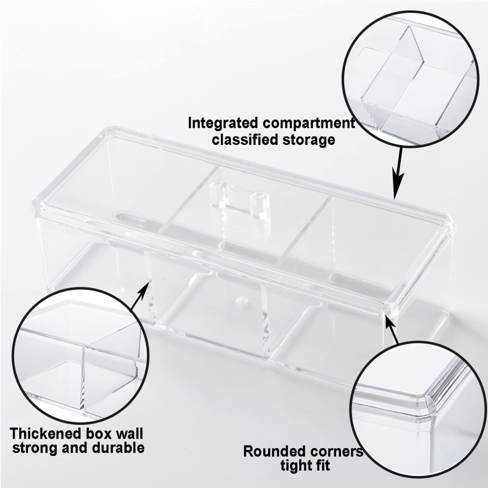 square-qtip-holder-dispenser--3-compartments-cotton-ball-holder--bathroom-canisters-for-cotton-swab--ball--cotton-pad-organizer--clear-acrylic