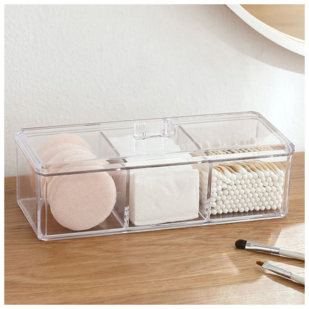 square-qtip-holder-dispenser--3-compartments-cotton-ball-holder--bathroom-canisters-for-cotton-swab--ball--cotton-pad-organizer--clear-acrylic