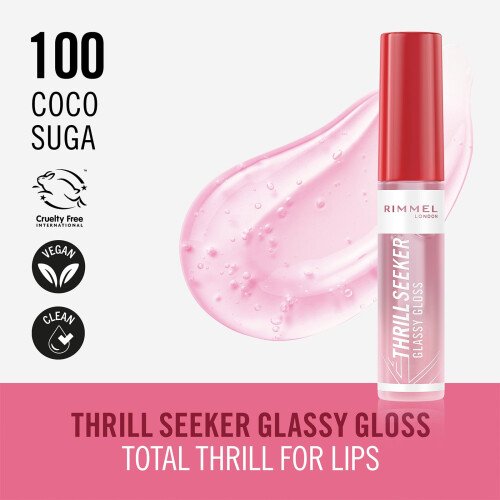 Rimmel London Thrill Seeker Glassy Gloss Lip Gloss 100 Coco Suga 1
