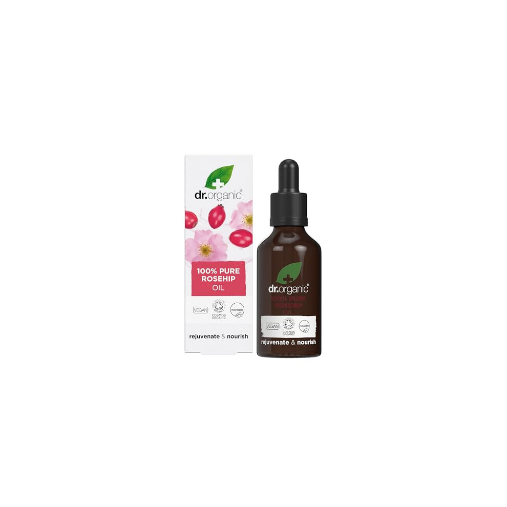 Dr Organic Rosehip Oil, 100% Pure & Natural, High In Vitamin C, Rejuvenate & Nourish, Facial Oil, Aromatherapy, Diffusers, Massage, Vegan, Cruelty Free, Paraben