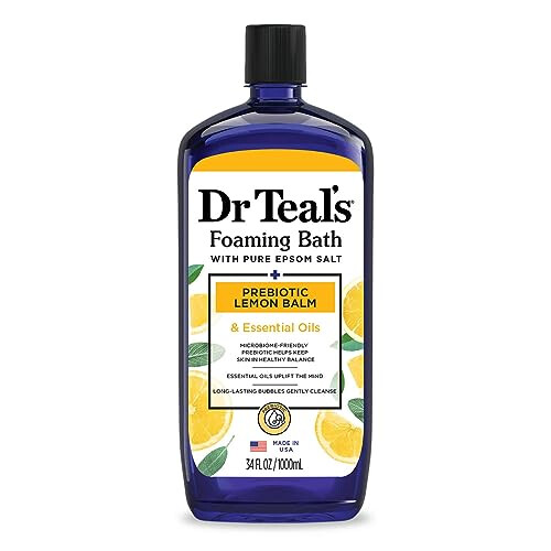 Dr.Teal's Foaming Bath with Pure Epsom Salt Prebiotic Lemon Balm 1000ML