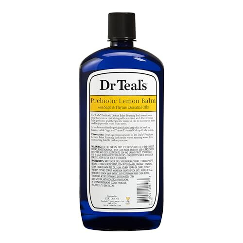 Dr.Teal's Foaming Bath with Pure Epsom Salt Prebiotic Lemon Balm 1000ML 2