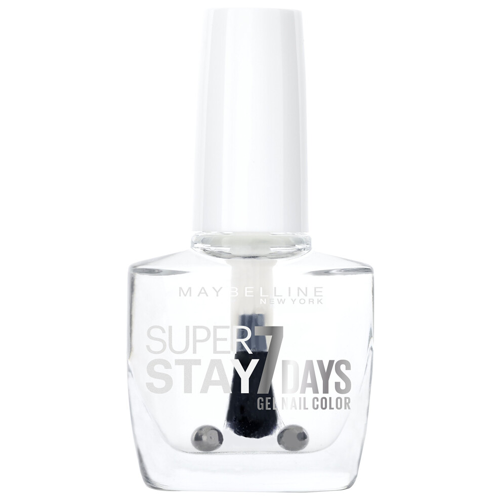 New York Make-Up Super Stay Nail Polish Forever Strong 7 Days Finish Gel Nail Polish 25 Crystal Clear/Transparent Gloss Ultra Strong Hold, UV Lamp Not