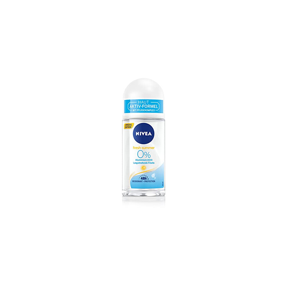 Nivea Fresh Summer Roll-On Deodorant (50 Ml), Deodorant Without Aluminium (Ach) With Summery Fragrance And Refreshing Formula, Deodorant With 48H Protection