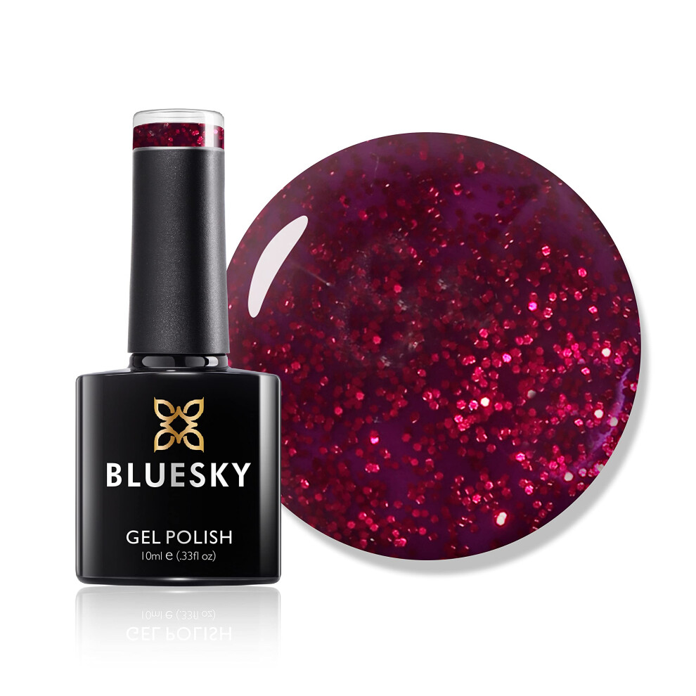 Gel Nail Polish, Ruby Ritz 80545, Red Glitter, 10 ml Long Lasting, Chip Resistant, 10 ml (Requires Drying Under UV LED Lamp)