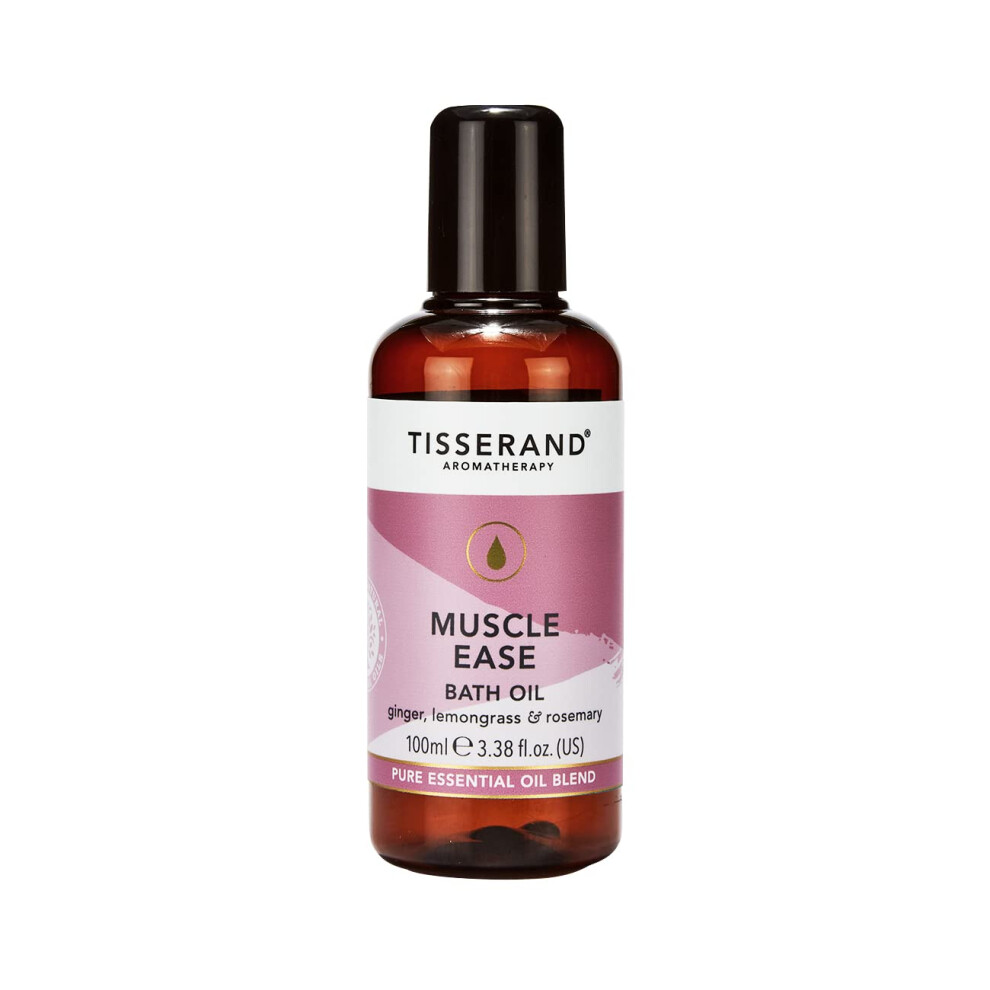Tisserand Aromatherapy - Muscle Ease Bath Oil - Ginger, Lemongrass, Rosemary - 100% Pure Essential Oil Blend - 100Ml