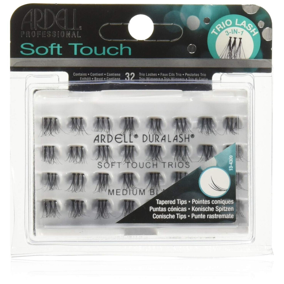 Soft Touch Trios Individuals Eye Lashes, Medium, Black