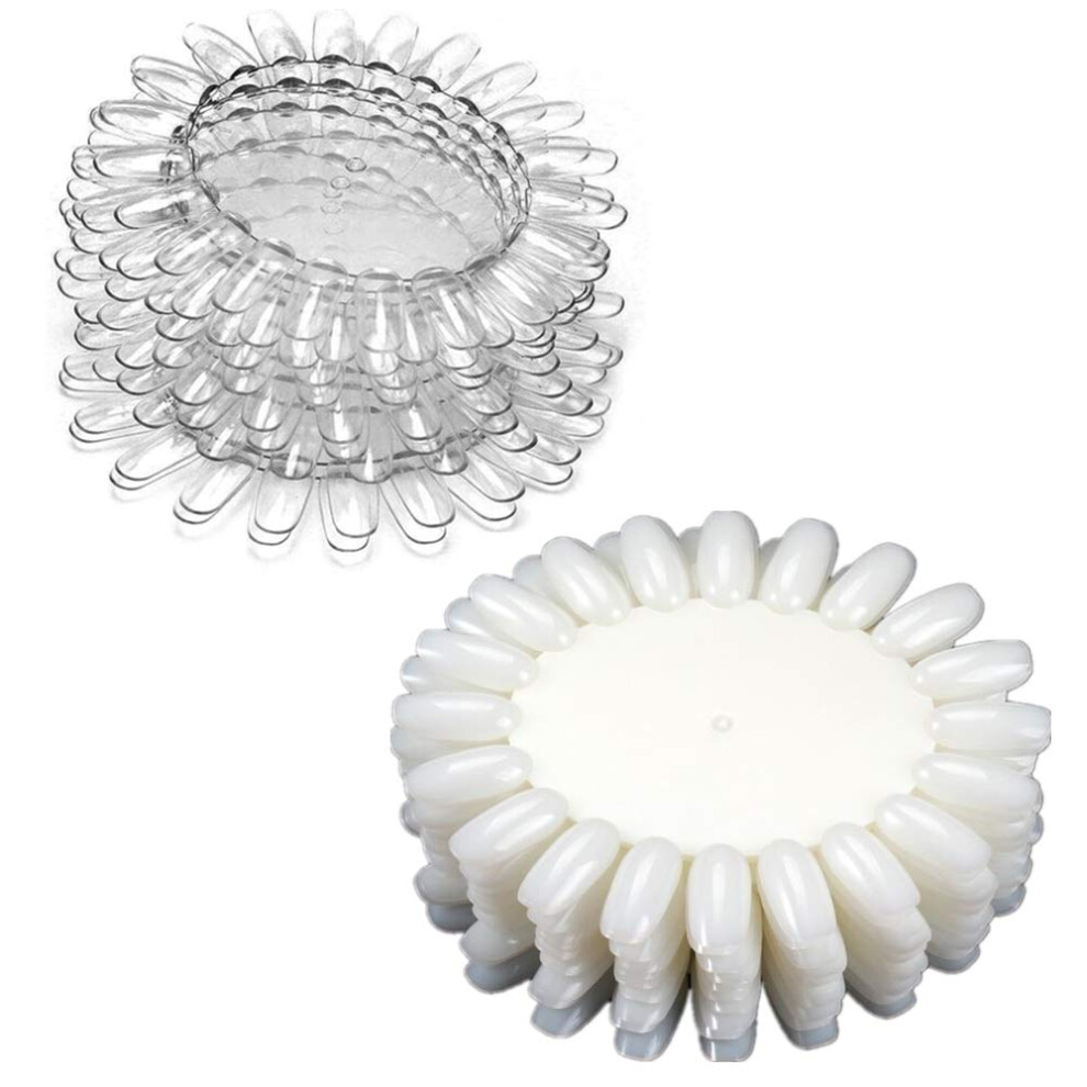 Aoukeyller White 400 Tips Nail Polish Sticks Nail Art Tips Polish Nail Art Wheel Tool Clear Tip For Display And Practise