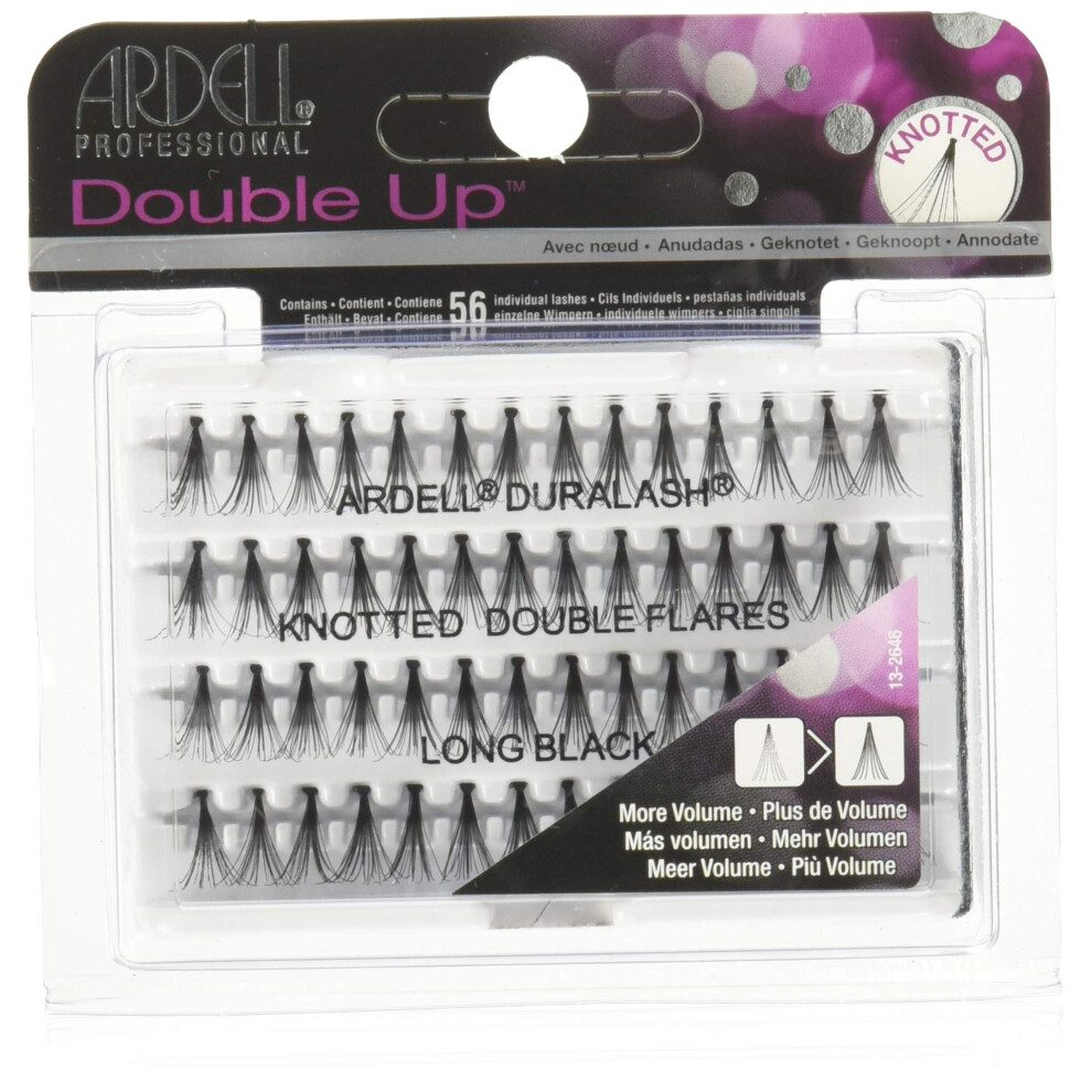 Double Up Individuals Knotted Eye Lashes, Long, Black