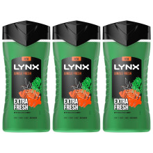 3-in-1 Shower Gel Jungle Fresh 12 Hours of Long Lasting Refreshing Fragrance Body Wash with Plant-Based Moisturisers for Men for Naturally Soft Skin,