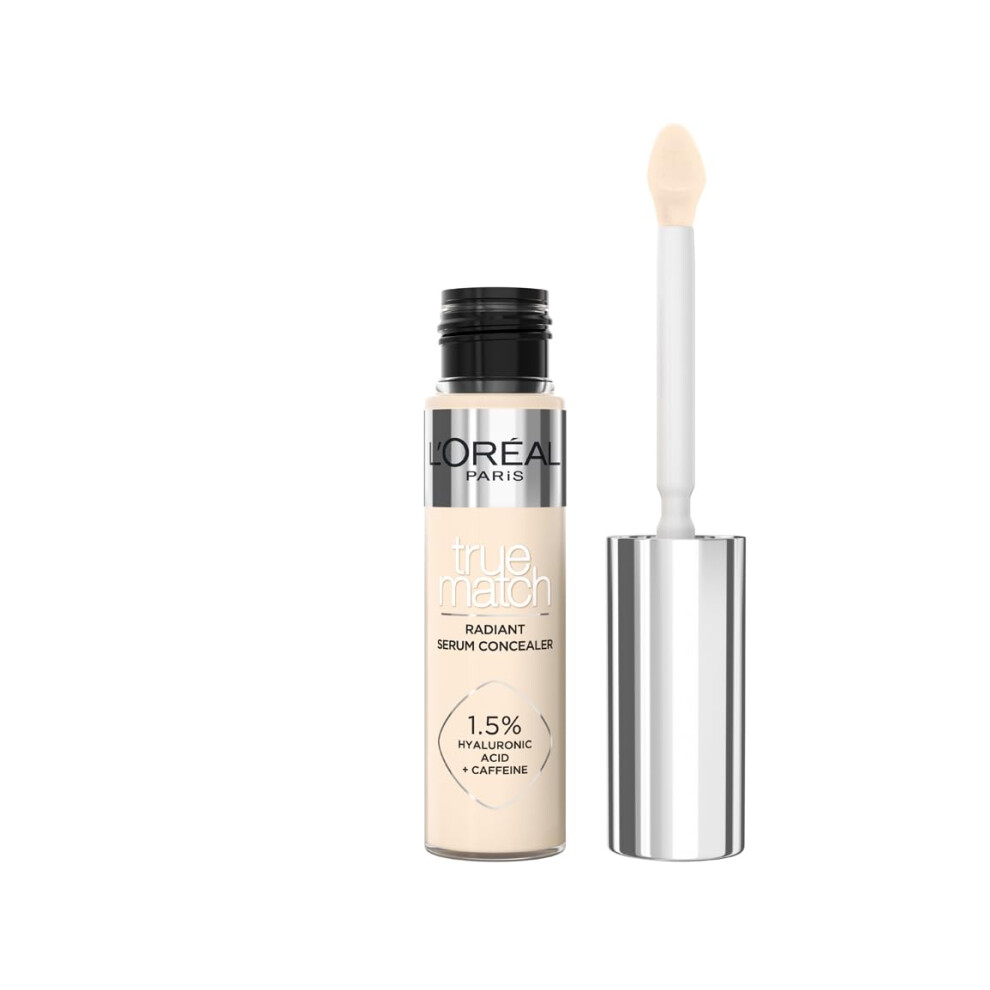 New L’oréal Paris Serum Concealer, Medium Coverage, Radiant Finish, With 1.5% Hyaluronic Acid And Caffeine, True Match, 1N, 10Ml
