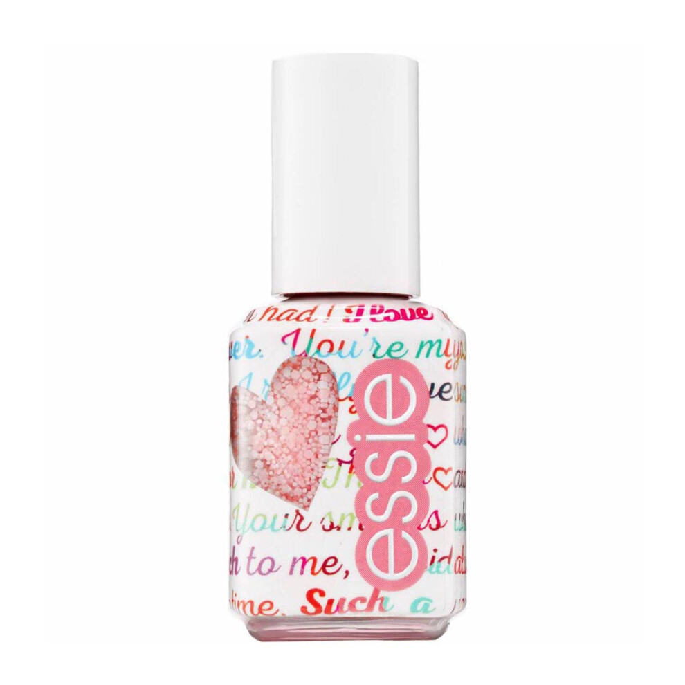 Galentines 2019 Collection Matte Glitter Top Coat Nail Polish, White and Pink