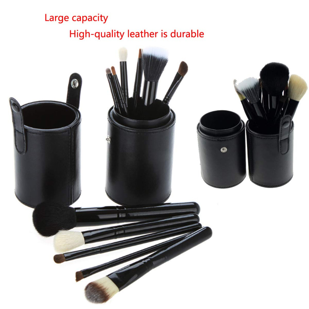 2-pieces-makeup-brush-holder-pu-leather-storage-case-travel-portable-cosmetic-organiser-for-desk-or-dressing-table--black-purple