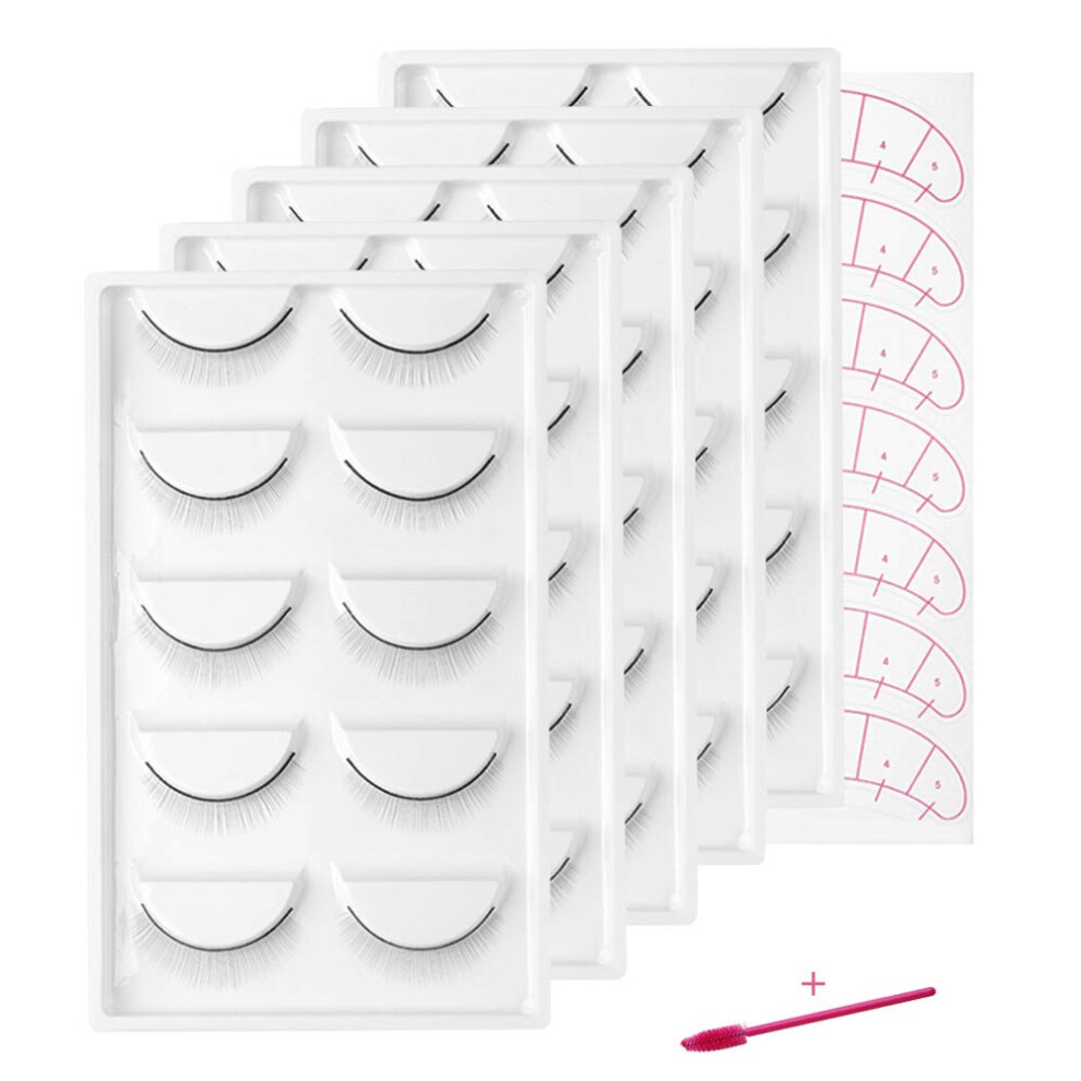 Training Lashes for Eyelash Extensions 25 Pairs Training Lashes Practice Eyelash Strips Self Adhesive Lash Extension Supplies(Training Eye Lash)