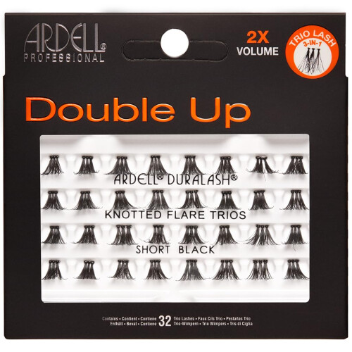 Ardell Double Trio Individuals Eye Lashes, Short, Black
