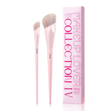 Jessup Pennello per fondotinta e correttore Set di pennelli per il trucco rosa 2 pezzi Pennelli per il trucco viso sintetici premium per crema li