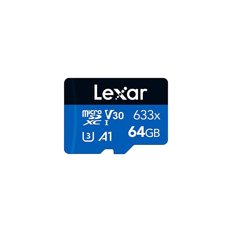 Lexar 633X 64Gb Micro Sd Card, Microsdxc Uhs-I Card W/O Sd Adapter, Microsd Memory Card Up To 100Mb/S Read, A1, Class 10, U3, V30, Tf Card For