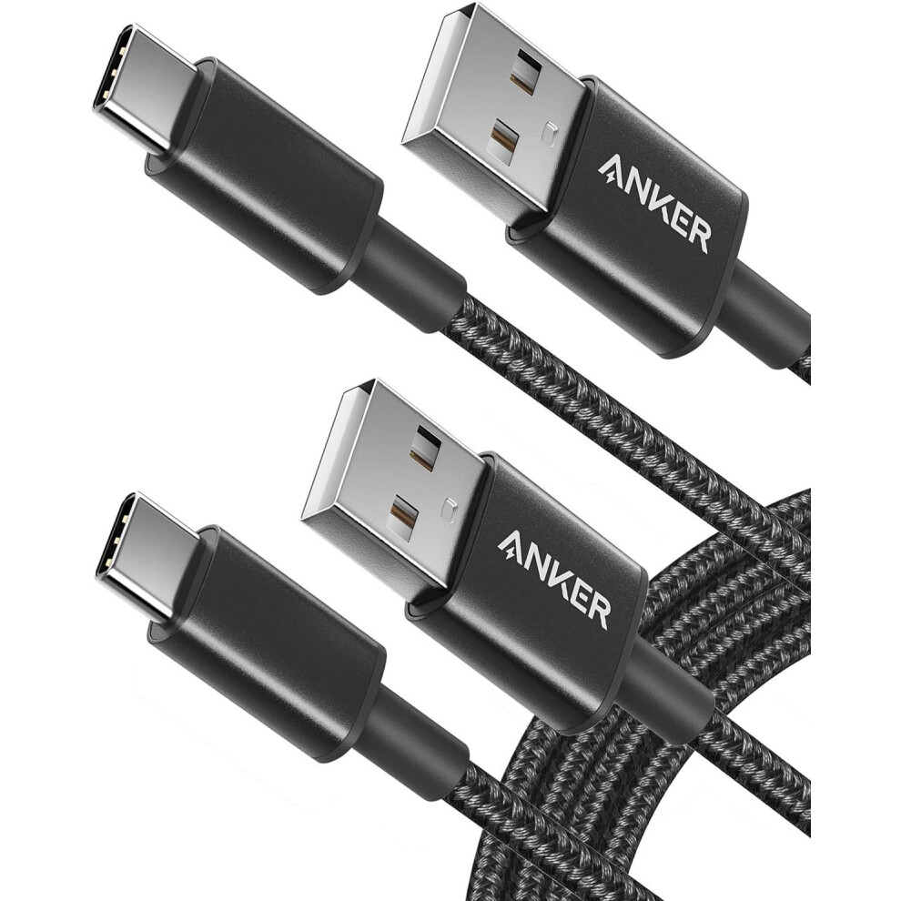 USB-A to USB-C Charger Cable 2 Pack (6ft Nylon), 331 Cable, USB C to USB 2.0 Double Braided Type C Charging Cable for Samsung Galaxy S8 S8+ S9 S9+,