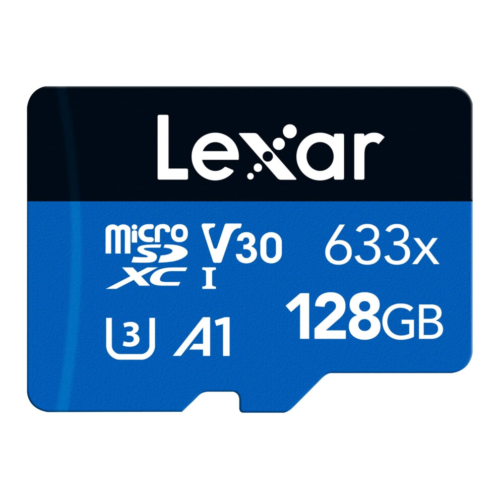 633x 128GB Micro SD Card, microSDXC UHS-I Card + SD Adapter, microSD Memory Card up to 100MB/s Read, A1, Class 10, U3, V30, TF Card for