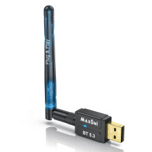 USB Bluetooth 5.3 Dongle Adapter for PC Laptop Computer Desktop, Low Latency EDR Bluetooth Receiver for Bluetooth Keyboard Mouse, Support Windows